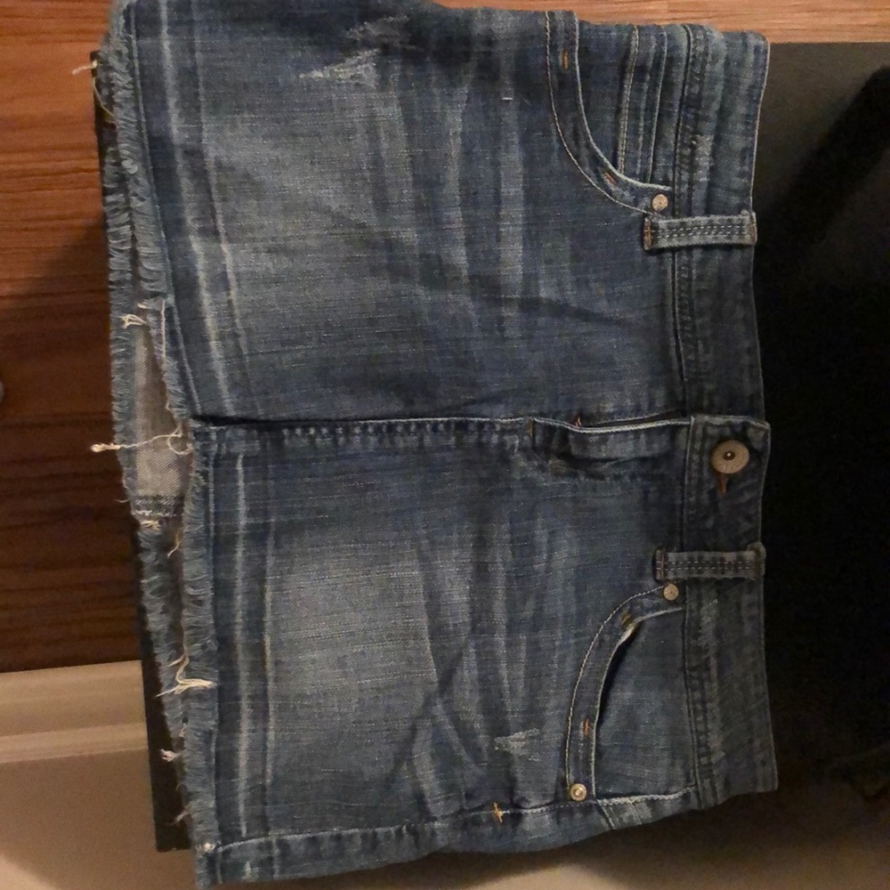 Frayed Jean Skirt
